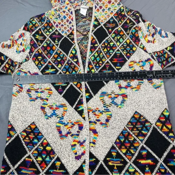 Anthropologie Northern Angel Cardigan Southwest Duster Hood Knit Sz L Boho - Picture 6 of 7